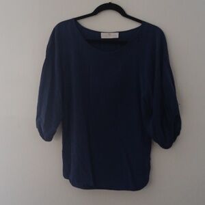 Amanda Uprichard Silk Ballon Sleeve Blouse